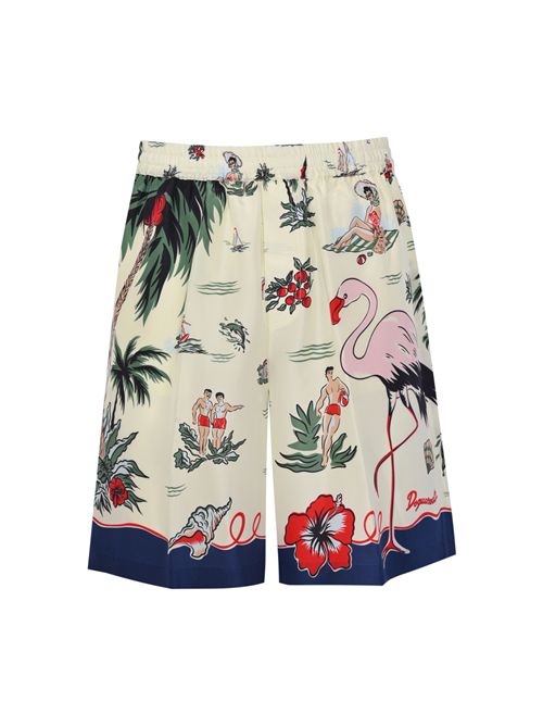 Bermuda shorts Aloha Souvenir in twill di seta DSQUARED2 | S71MU0888 D35476001S